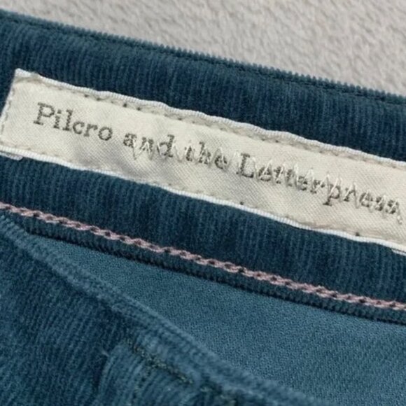 Anthropologie Pilcro and the Letterpress Corduroy Pants in Teal Blue Size 28 - Picture 15 of 15